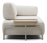 COMPO 3-PERS. Soffa med ekbricka, beige chenille