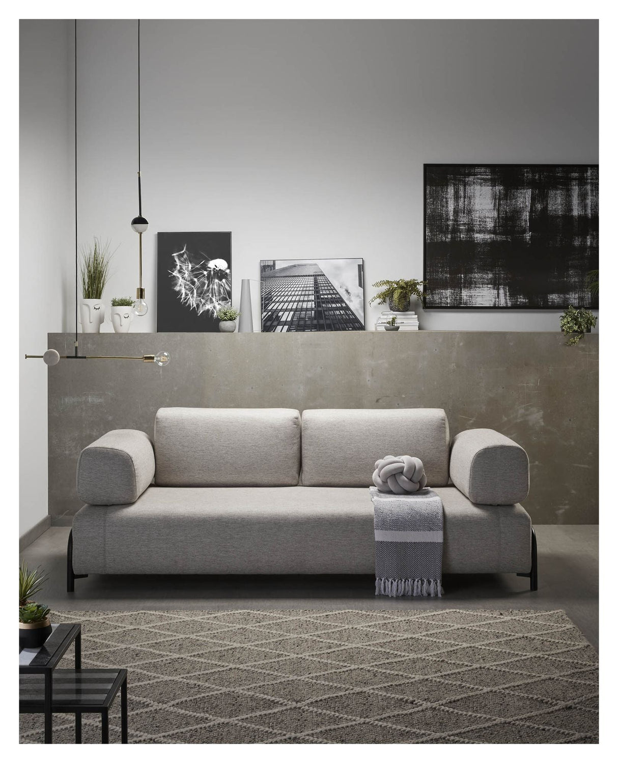 Compo 3-sits soffa w. liten bricka