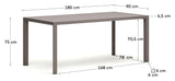 Culip Garden Table, Brown Alu, 180x90