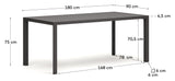 Culip Garden Table, Grey Alu, 180x90