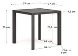 Culip Garden Table, Grey Alu, 77x77