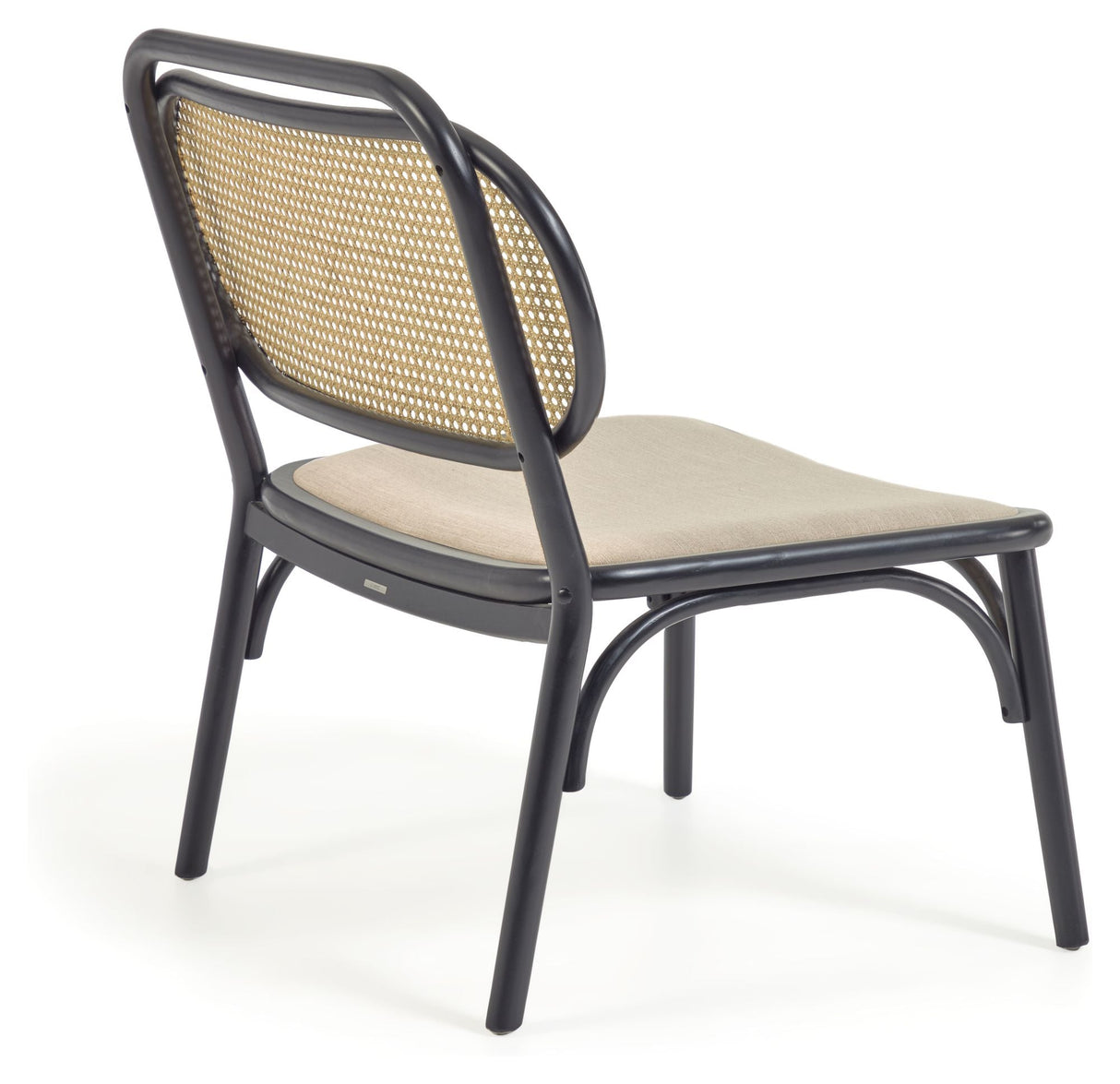 Doriane Lounge Chair, Black-Acquered Solid Elm