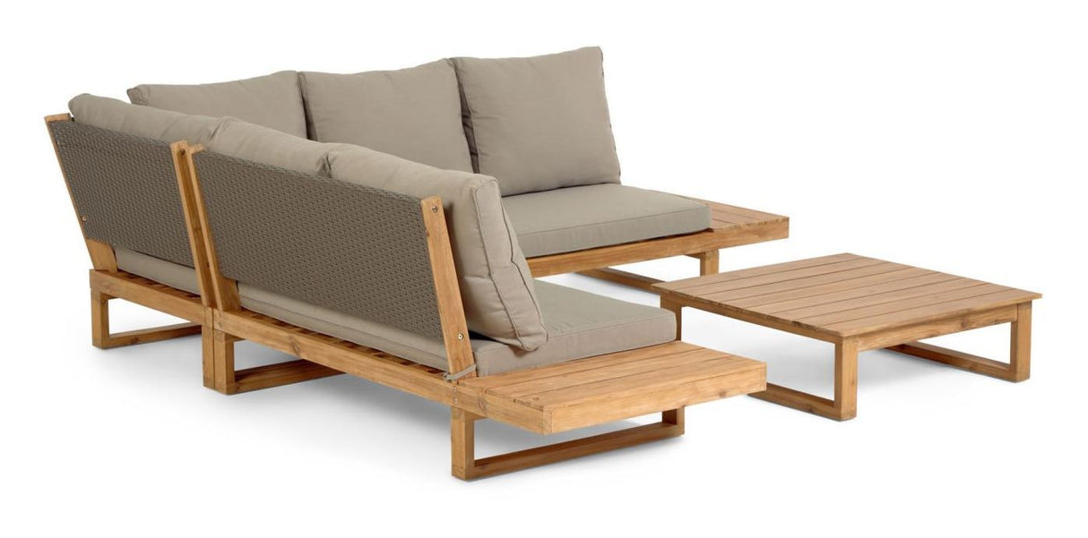 Flaviina 5-Pers. Lounge soffa akacacia