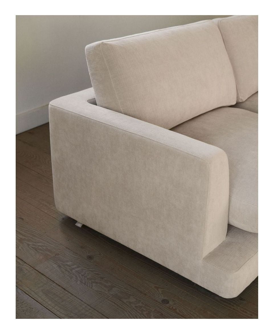 Gala 6-sits soffa, beige chenille tyg