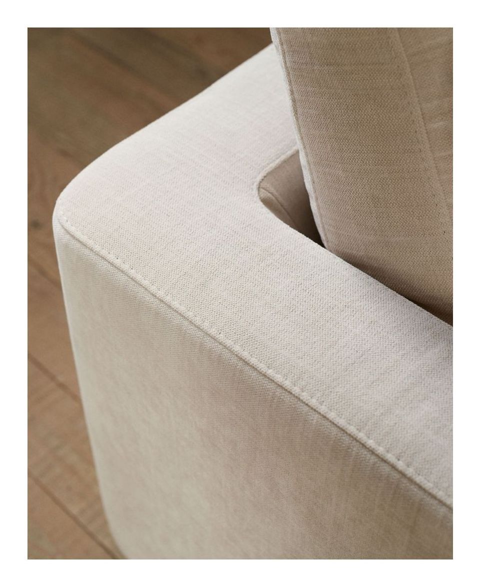 Gala 6-sits soffa, beige chenille tyg