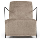 Gamer Lounge Chair, Beige Chenille/Black Metal