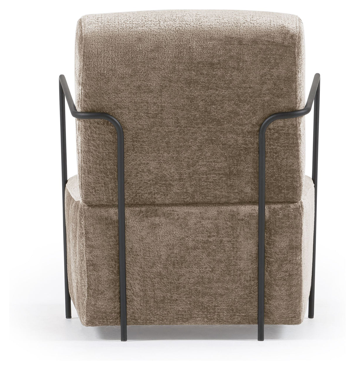 Gamer Lounge Chair, Beige Chenille/Black Metal