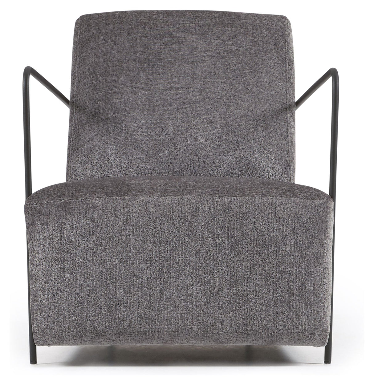 Gamer Lounge Chair, Grey Chenille/Black Metal