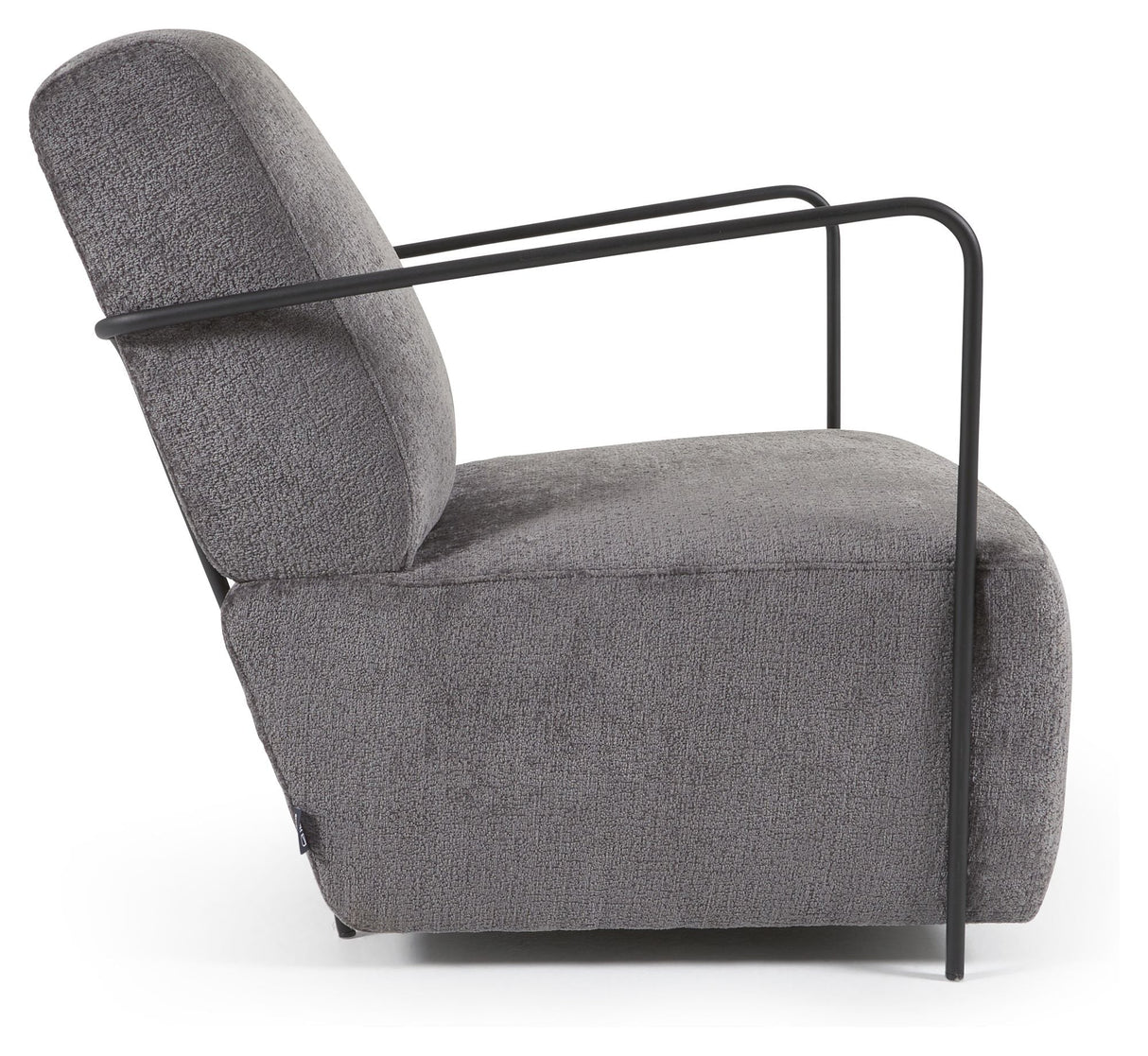 Gamer Lounge Chair, Grey Chenille/Black Metal