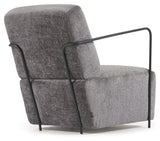 Gamer Lounge Chair, Grey Chenille/Black Metal