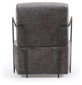 Gamer Lounge Chair, Grey Chenille/Black Metal