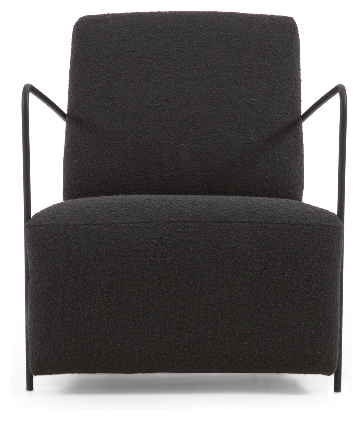 Gamer Lounge Chair, Black Lambskin Look/Black Metal