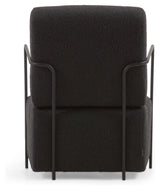 Gamer Lounge Chair, Black Lambskin Look/Black Metal