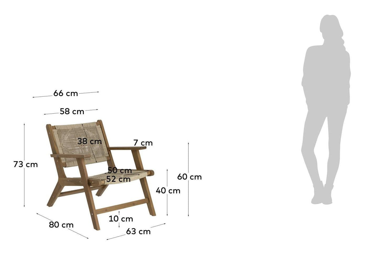 Geralda Lounge Chair, Dark Stained Acacia/Polyrattan flätan