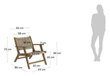 Geralda Lounge Chair, Dark Stained Acacia/Polyrattan flätan