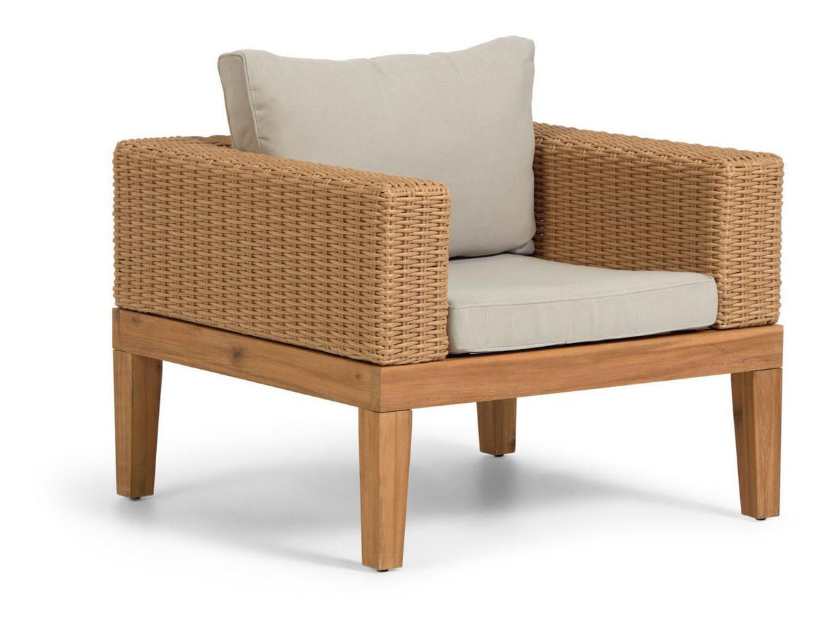 Giana lounge stol Acacia/Polyrattan