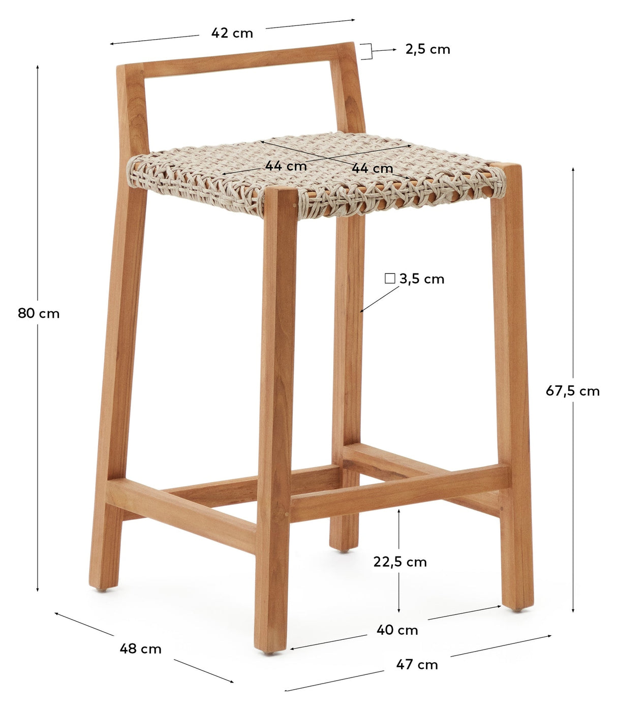 Giverola -stol, teak 80 cm