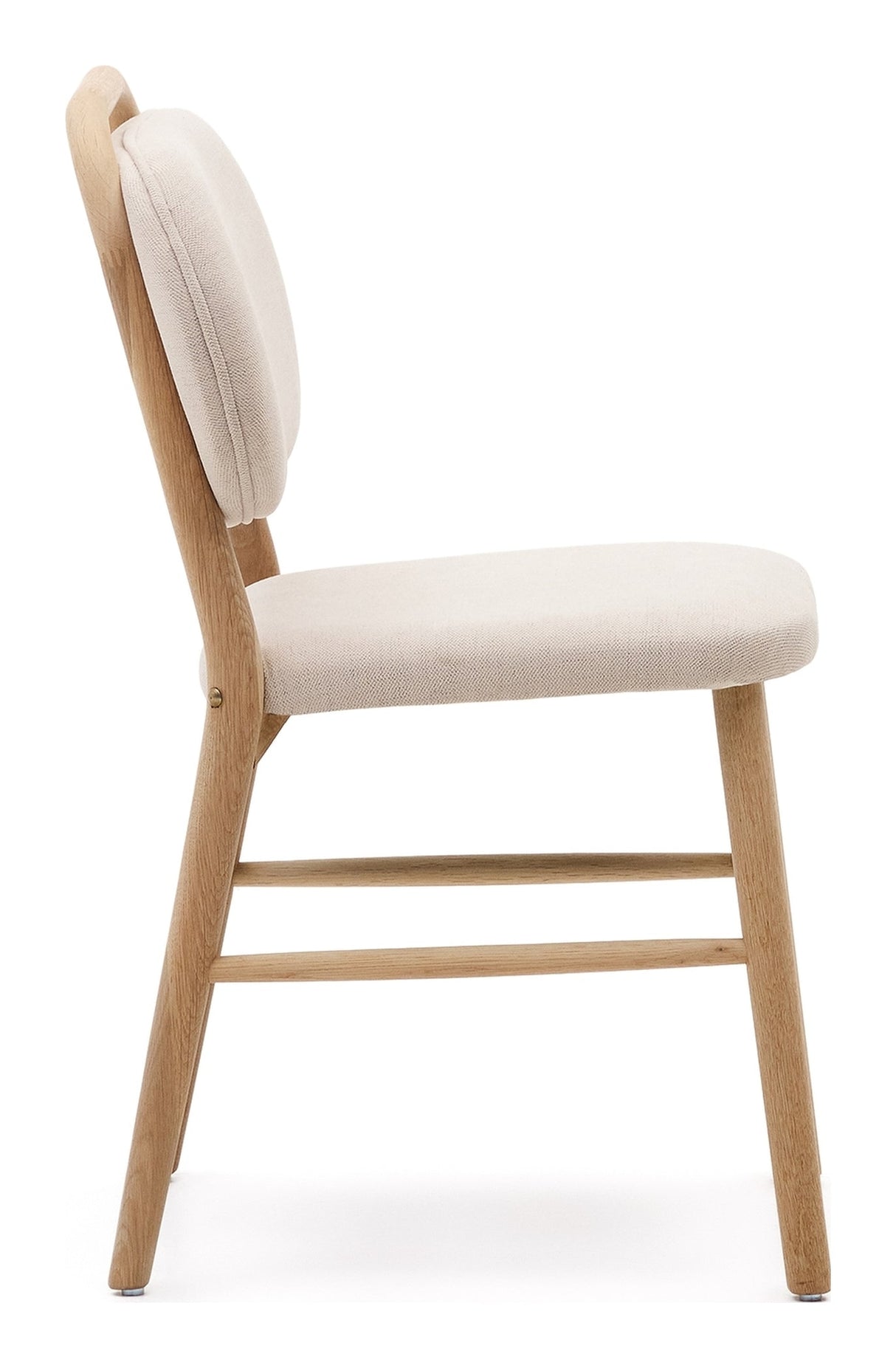 Helda matstol, beige chenille och solid ek