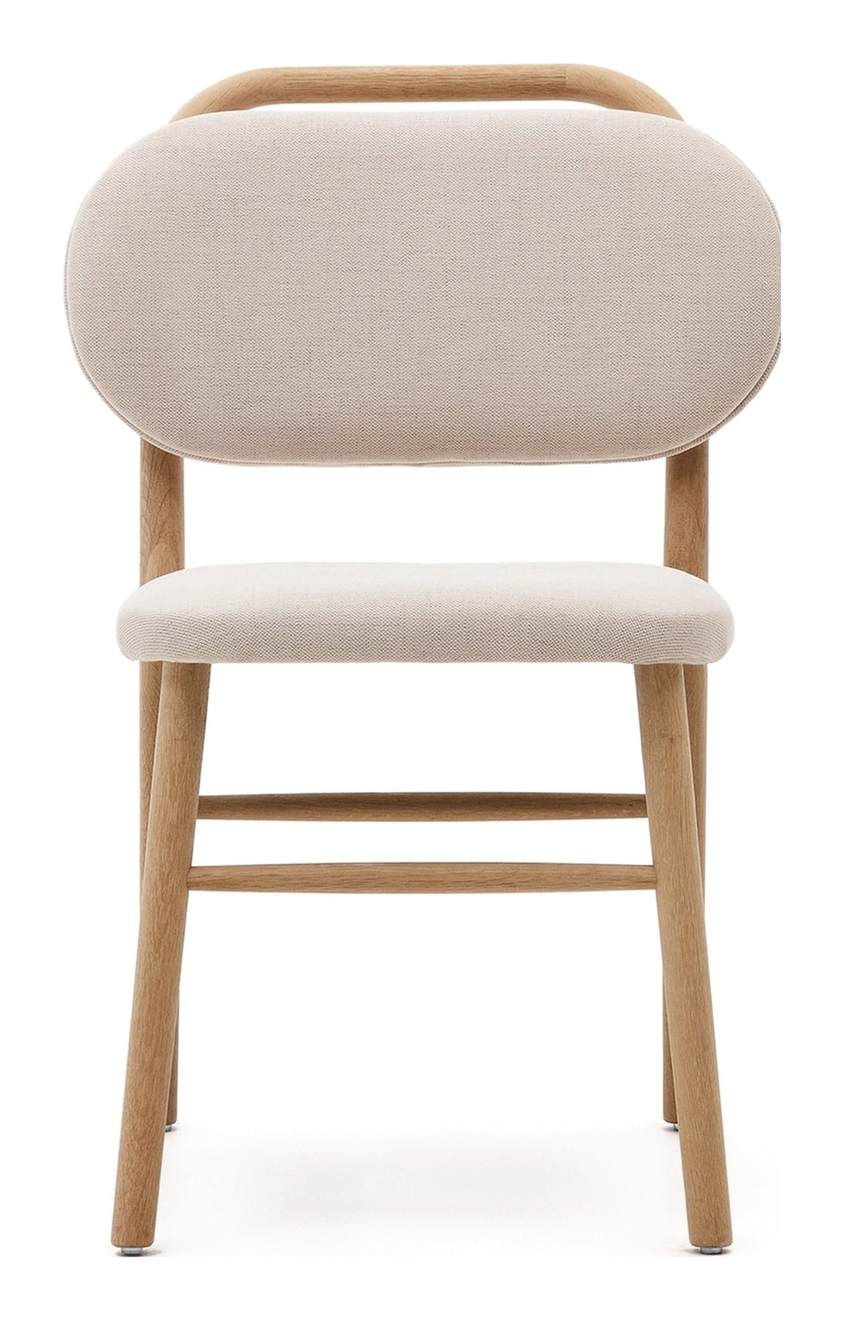 Helda matstol, beige chenille och solid ek