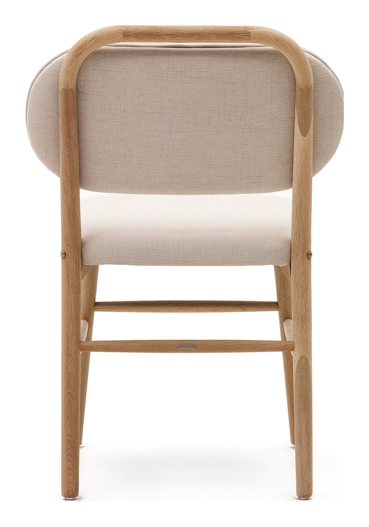 Helda matstol, beige chenille och solid ek