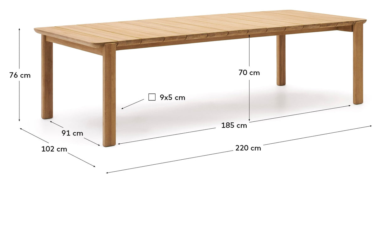 Icaro tabell, ek 220 x 102 cm