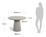 Itai Garden Table FiberCrete/Iron, Ø120