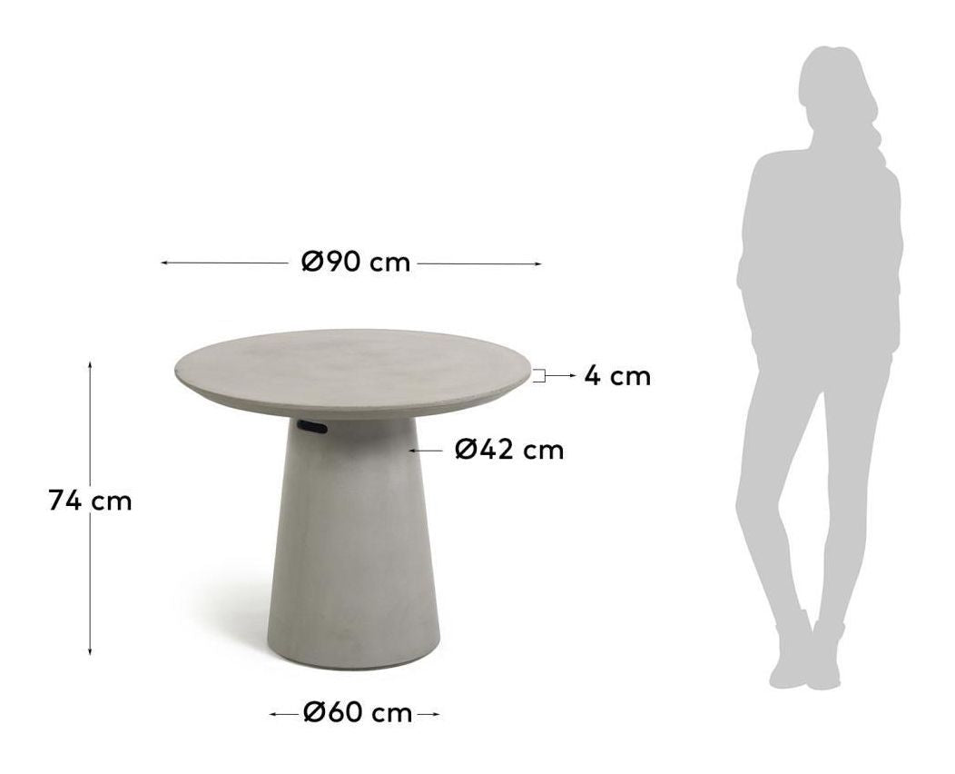 Itai Garden Table FiberCrete/Iron, Ø90