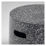 Jenell sidobord svart terrazzo-look, Ø35