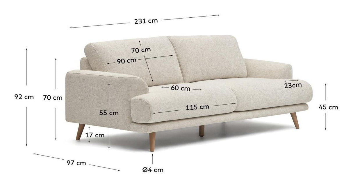 Karin 3 -sits soffa - vit