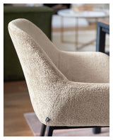 Konna matstol, beige chenille/svart stålben