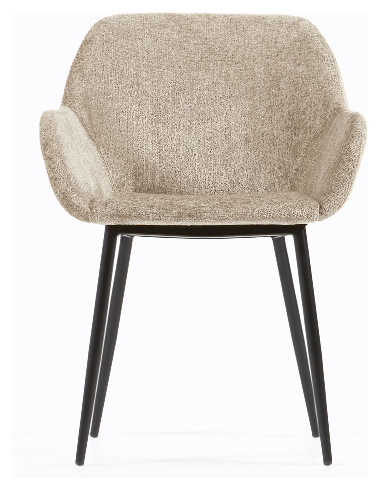 Konna matstol, beige chenille/svart stålben