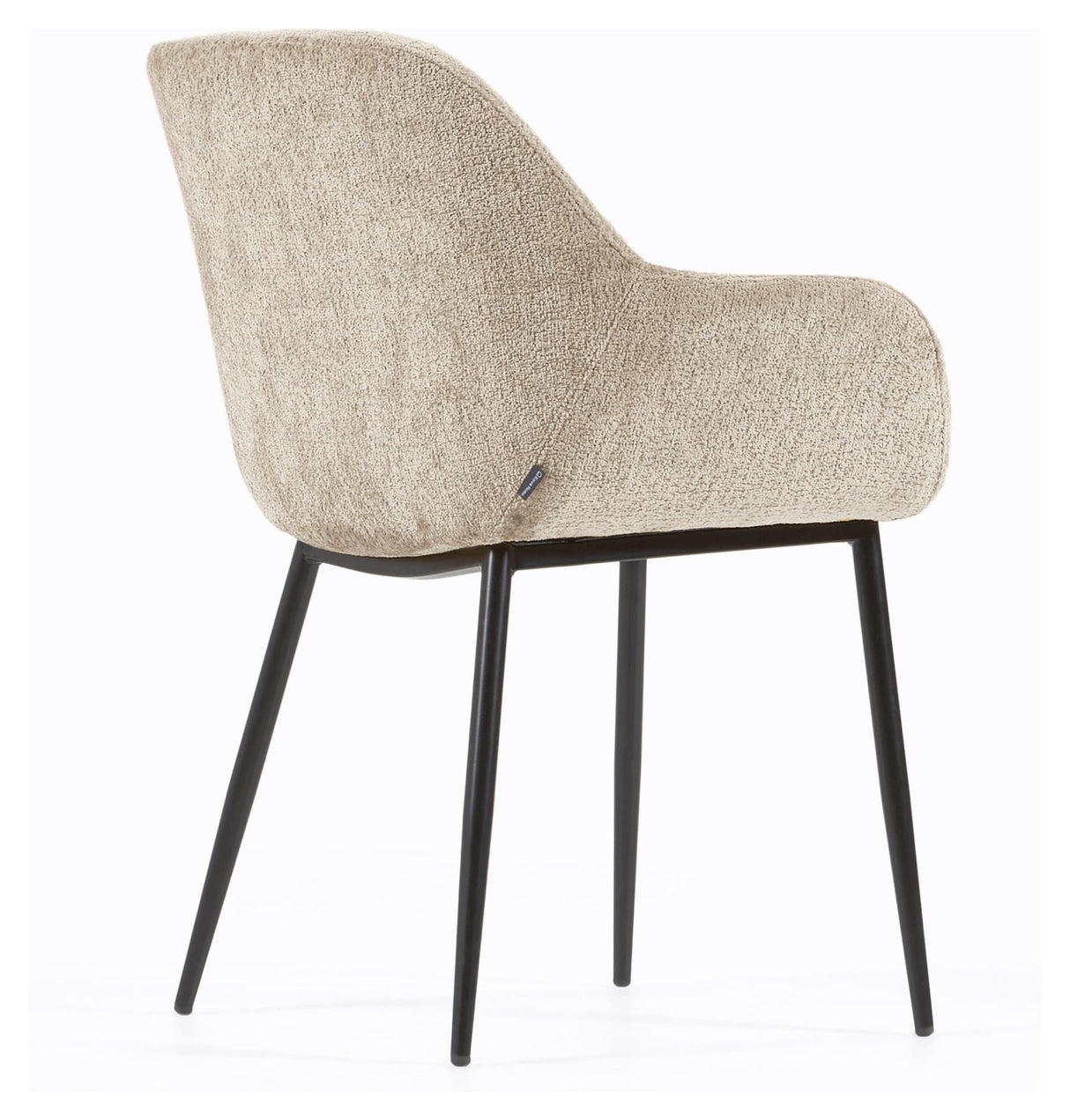 Konna matstol, beige chenille/svart stålben