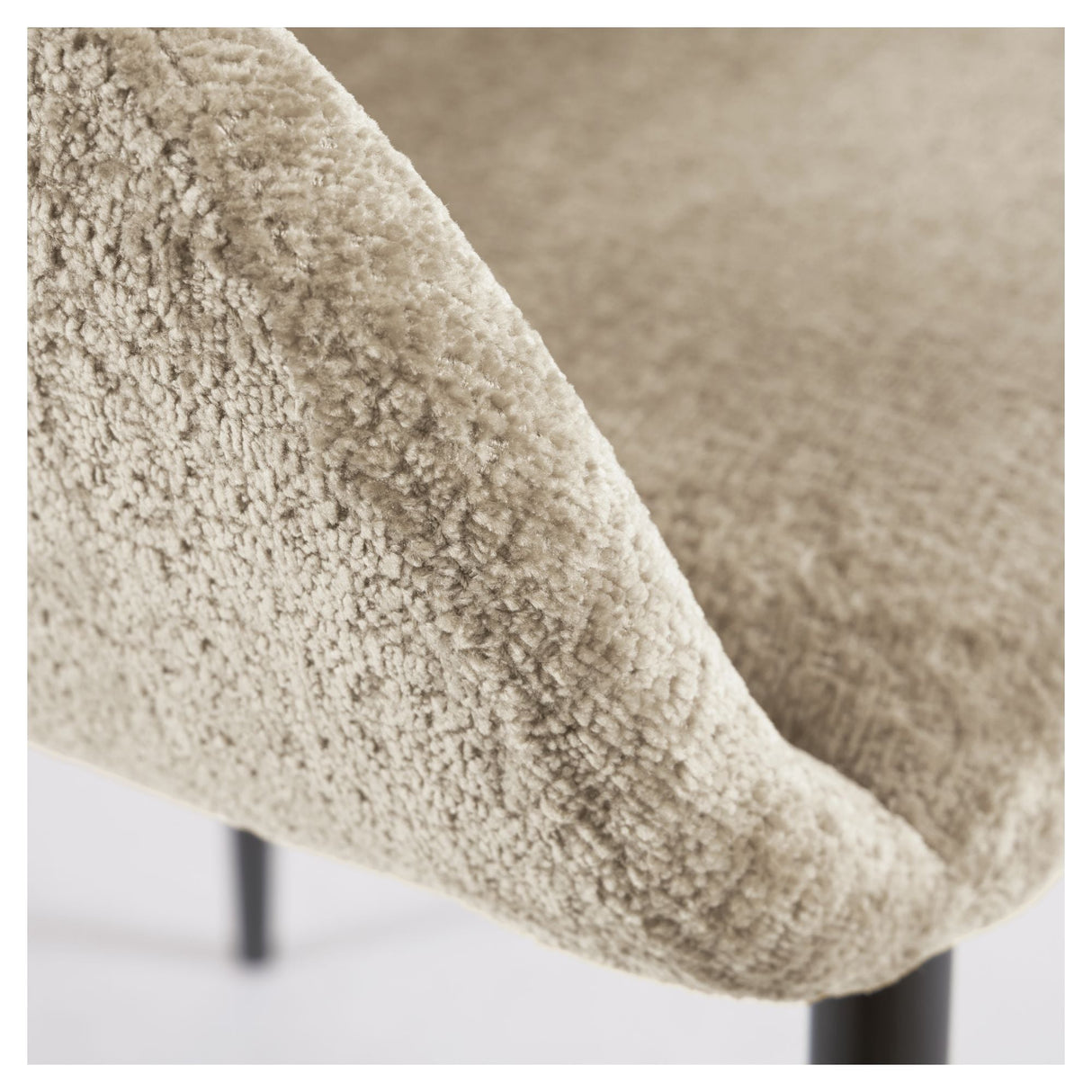 Konna matstol, beige chenille/svart stålben