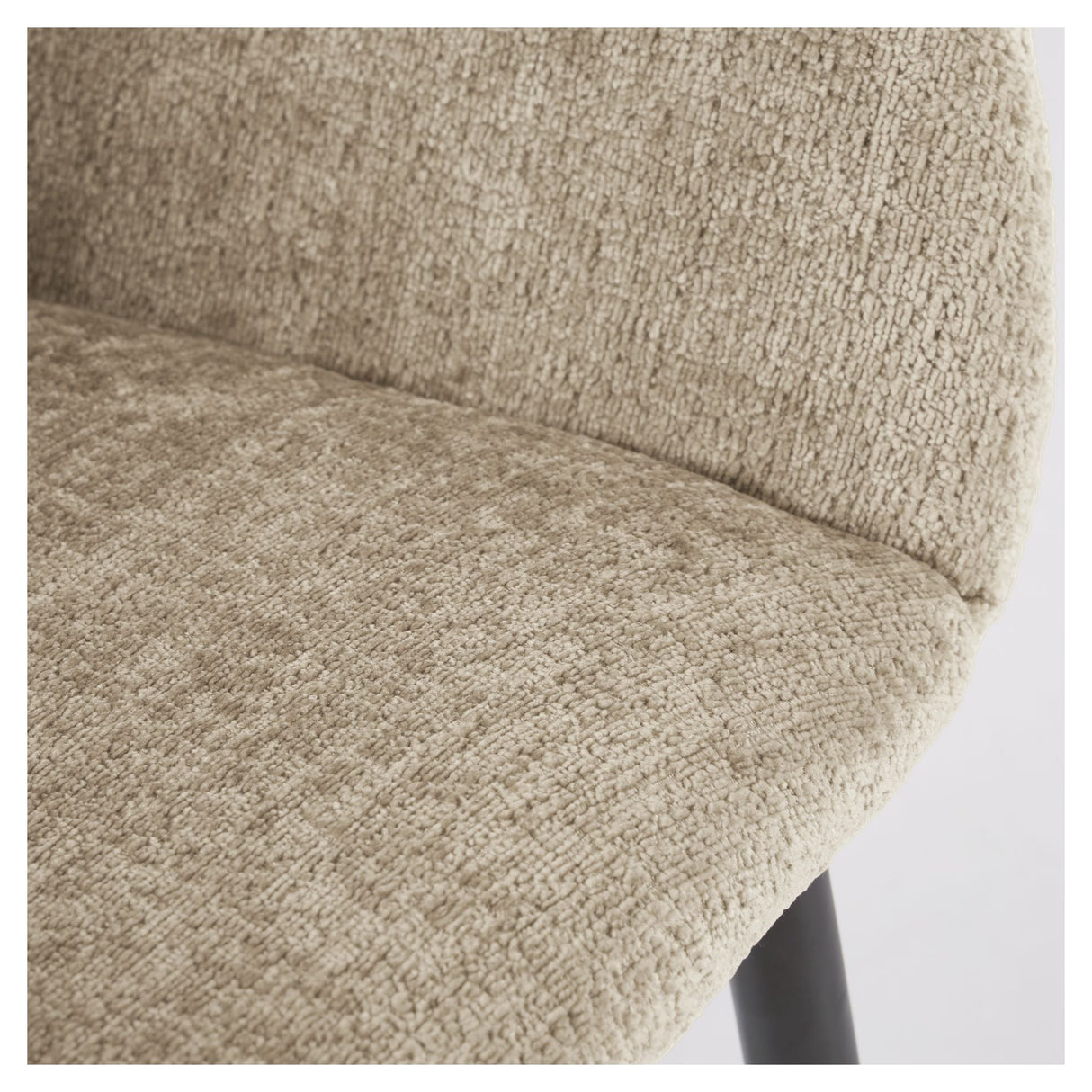 Konna matstol, beige chenille/svart stålben