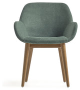 Konna Dining Chair, Green Chenille/Ask