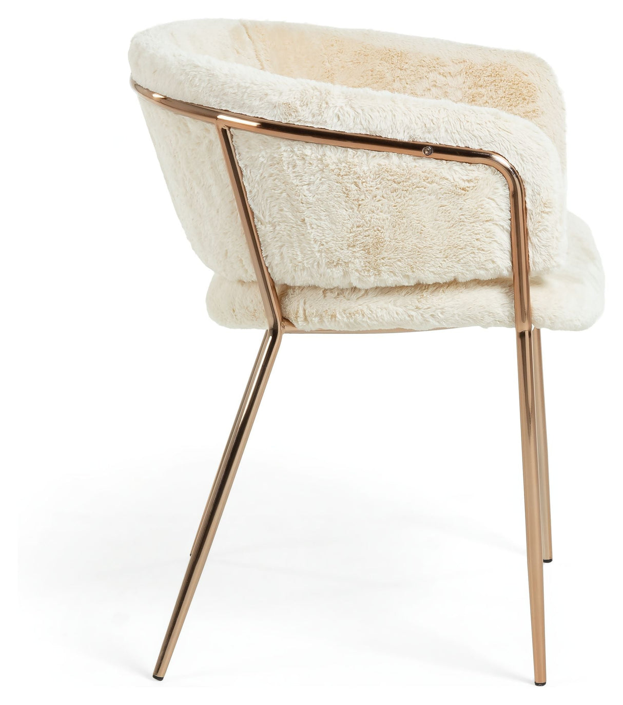 Konnie Dining Chair, White Teddy/Copper