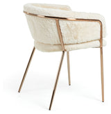 Konnie Dining Chair, White Teddy/Copper