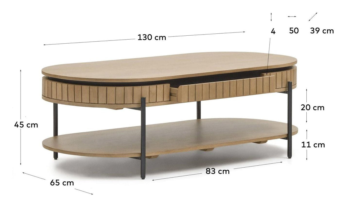 LICIA -soffbord 130x65 - Mango Wood