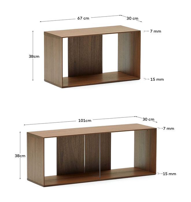 Litto hylluppsättning av 6 moduler, valnöt definiera, 168x114