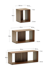 Litto hylluppsättning av 9 moduler, valnöt definiera, 202x114