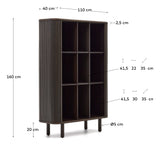 Mailen High Sideboard med 2 dörrar, Ash Veneer/Dark Finish, 110x140