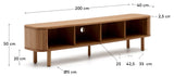 Mailen TV-bord med 2 dörrar, Ash Veneer/Natural Finish, 200x50