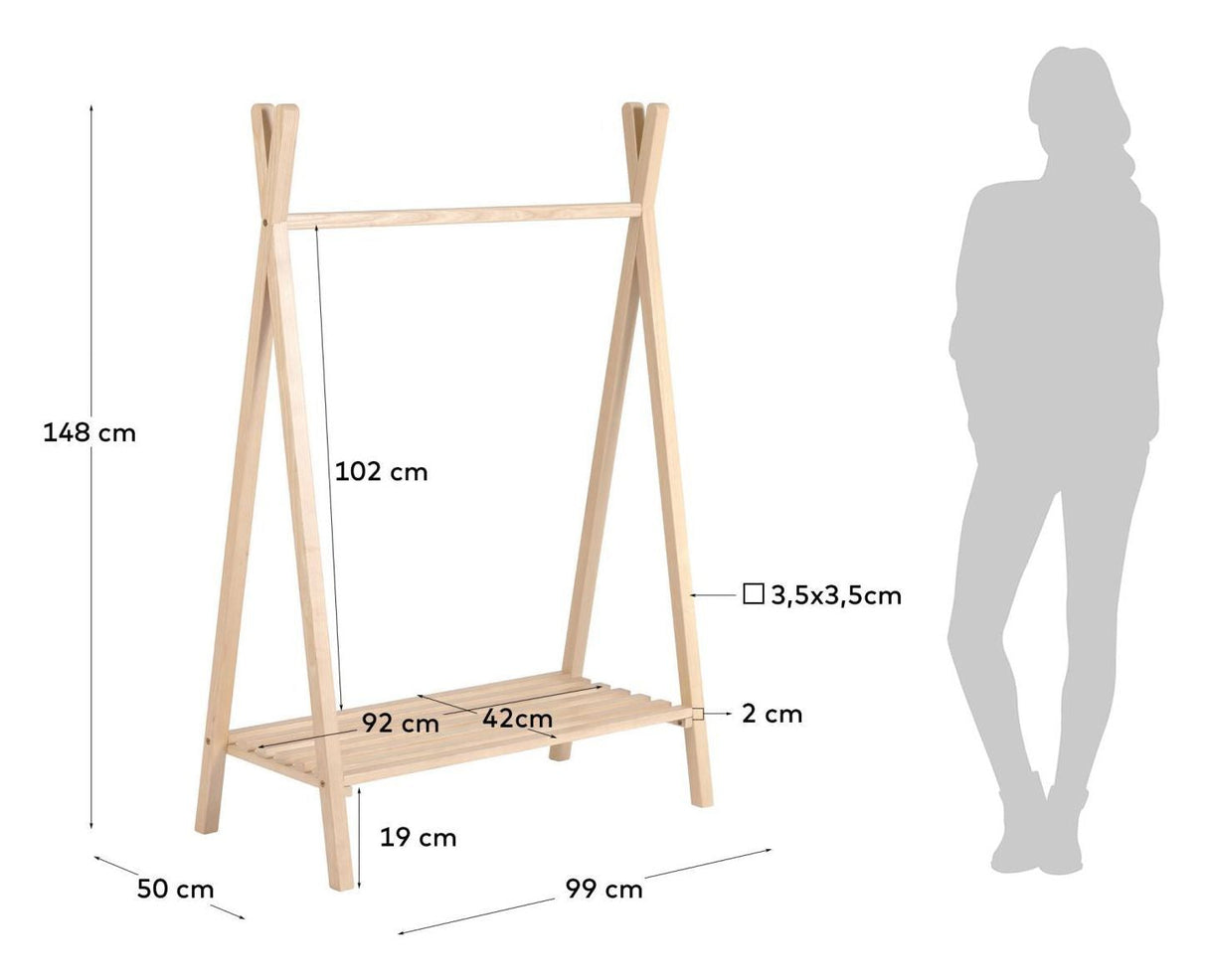 Kave Home Maralis barn teepee klädställ fråga