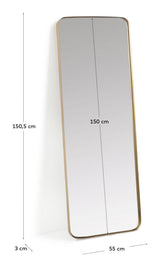 Marco Mirror With Gold Metal Frame, 150,5x55