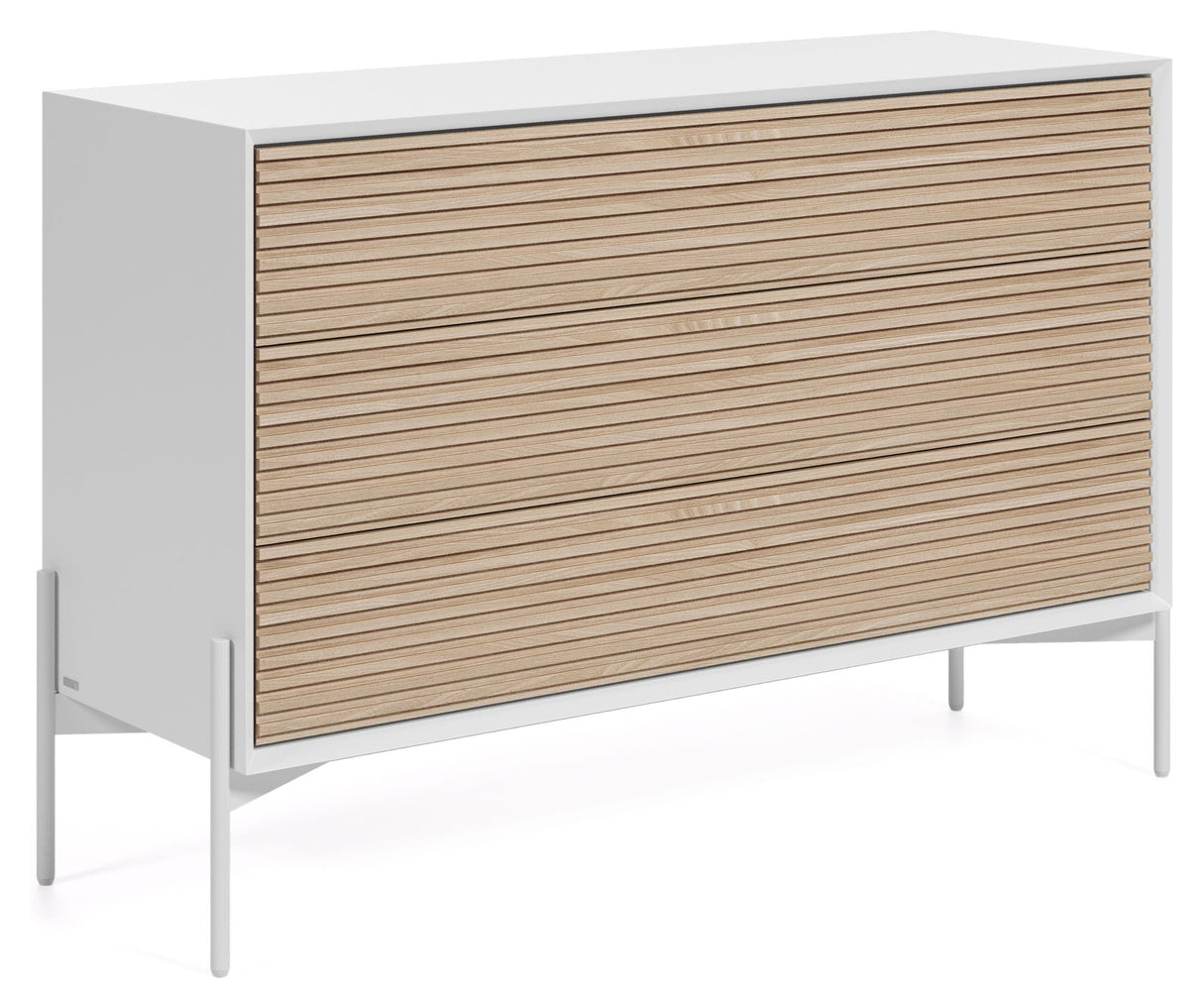 Marielle Chest w. 3 lådor, B116, vit/askfanér