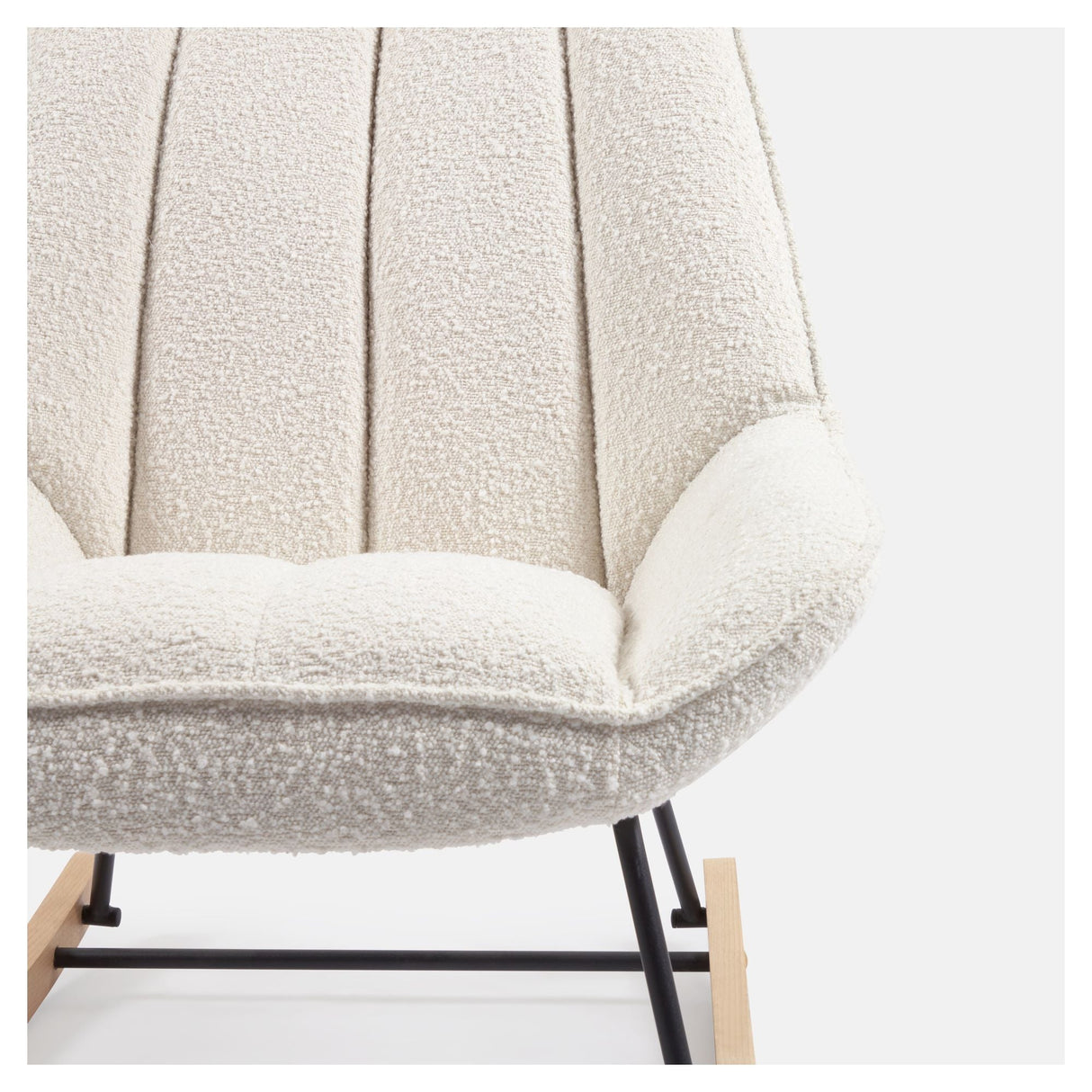 Marlina Swing Chair, White Lambskin Look