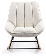 Marlina Swing Chair, White Lambskin Look