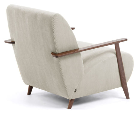 Marthan Lounge Chair Beige Velvet