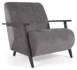 Meghan Lounge Chair, Grey Chenille/träben Wenge Finish