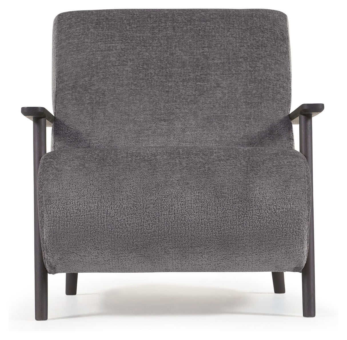 Meghan Lounge Chair, Grey Chenille/träben Wenge Finish